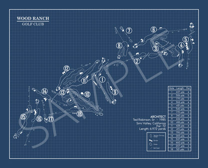 Wood Ranch Golf Club Blueprint (Print)