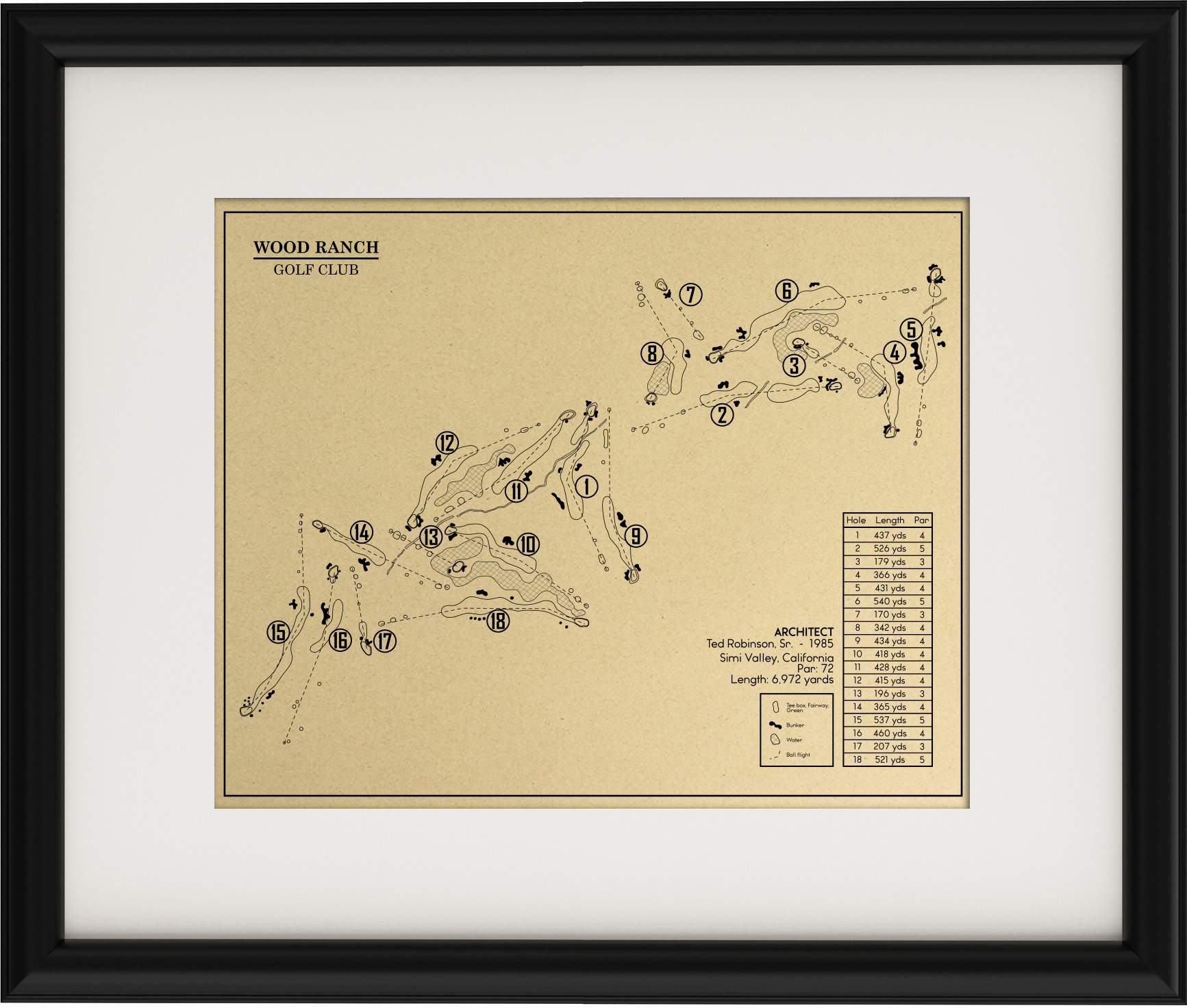 Wood Ranch Golf Club Outline (Print) – GolfBlueprints
