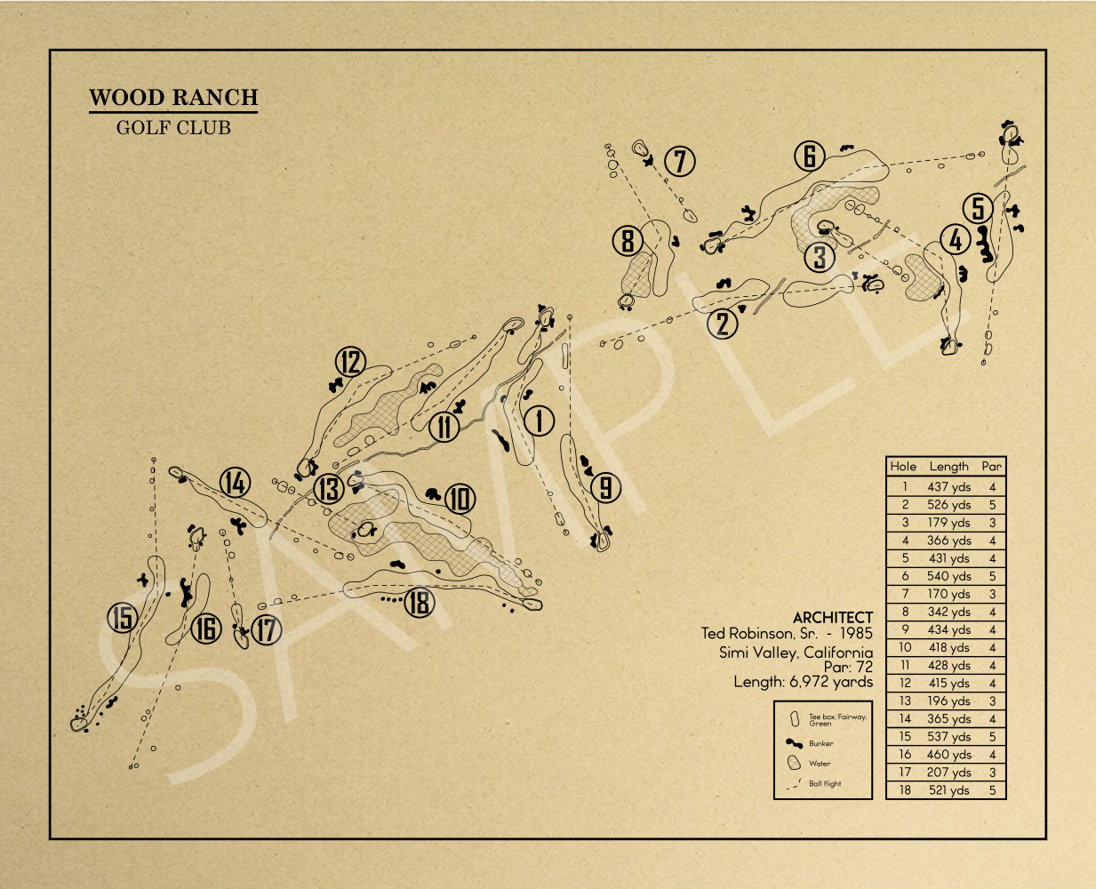 Wood Ranch Golf Club Outline (Print)