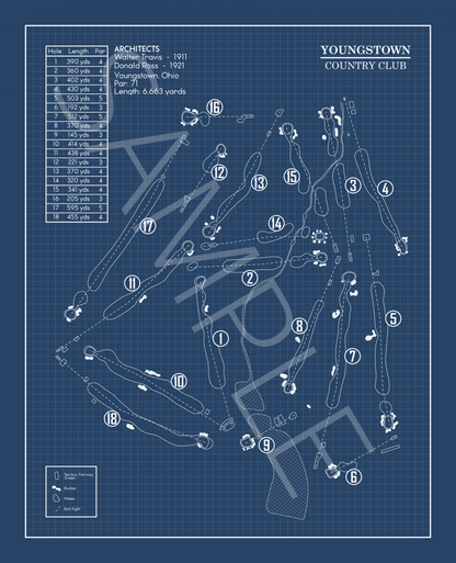 Youngstown Country Club Blueprint (Print)