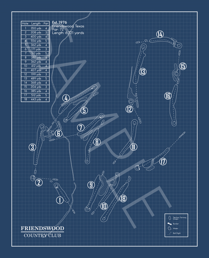 Friendswood Country Club Blueprint (Print)