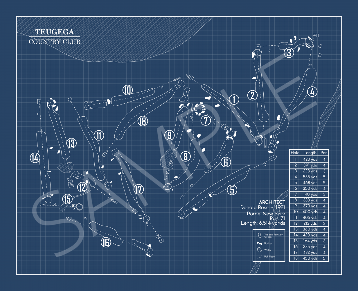 Teugega Country Club Blueprint (Print)