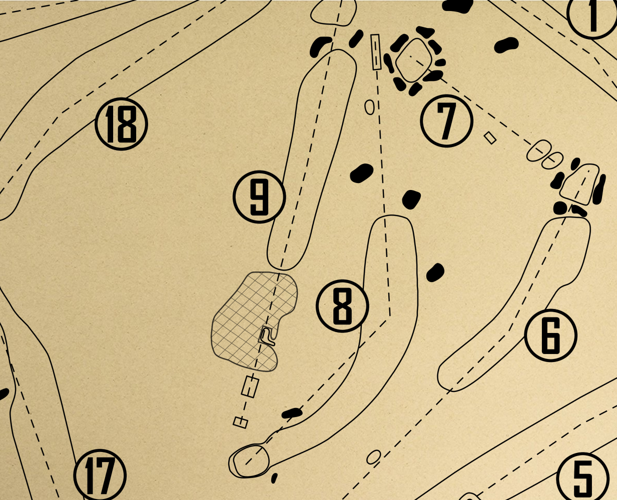 Teugega Country Club Outline (Print)