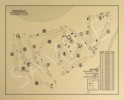 Teugega Country Club Outline (Print)