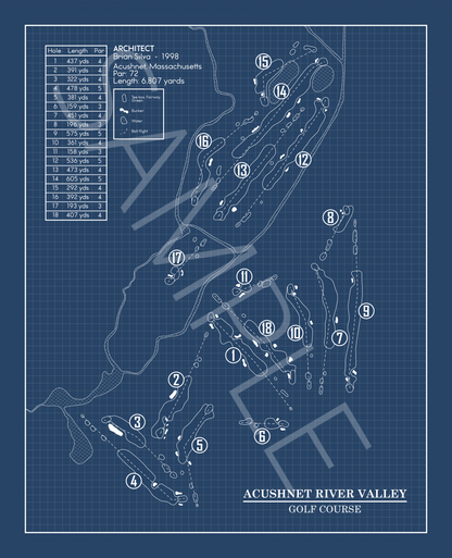 Acushnet River Valley Blueprint (Print)