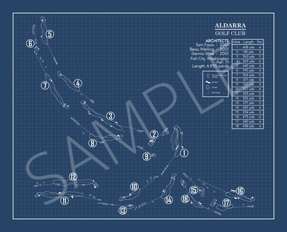 Aldarra Golf Club Blueprint (Print)