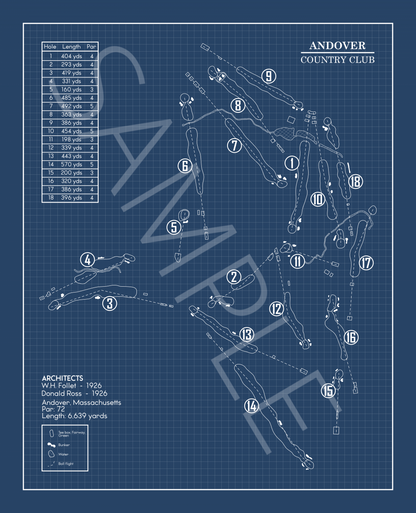 Andover Country Club Blueprint (Print)