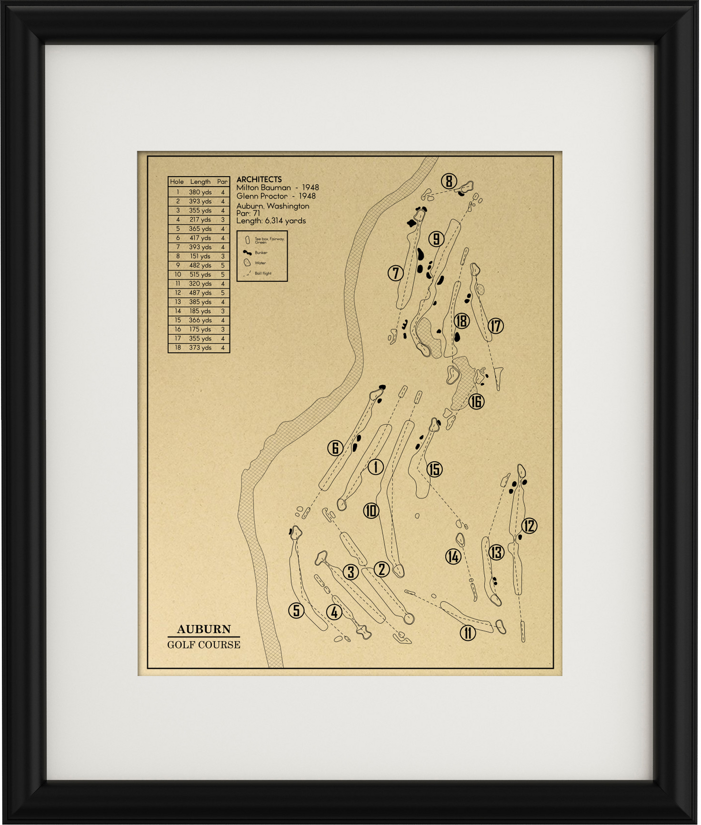 Auburn Golf Club Outline (Print)