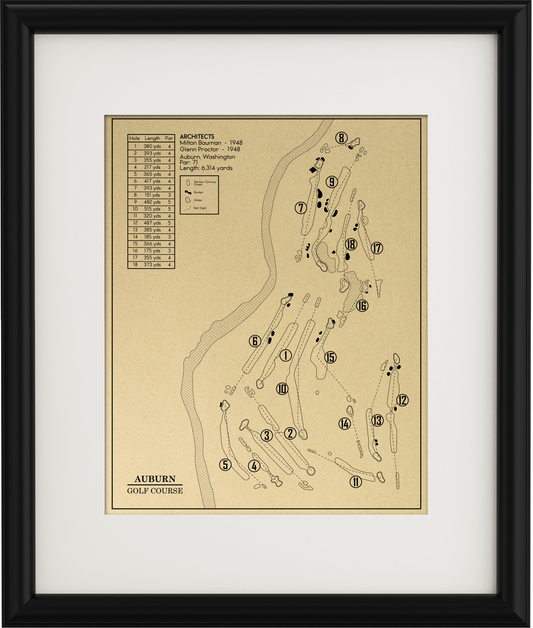 Auburn Golf Club Outline (Print)