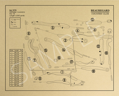 Beauregard Country Club Outline (Print)