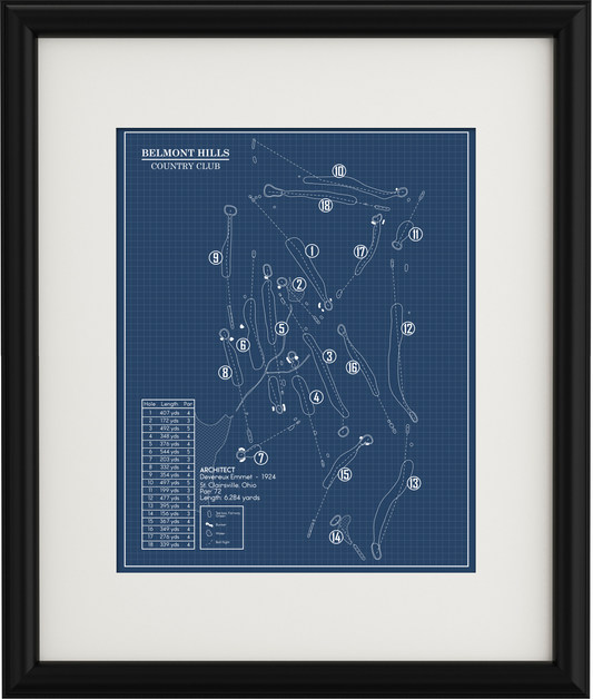 Belmont Hills Country Club Blueprint (Print)