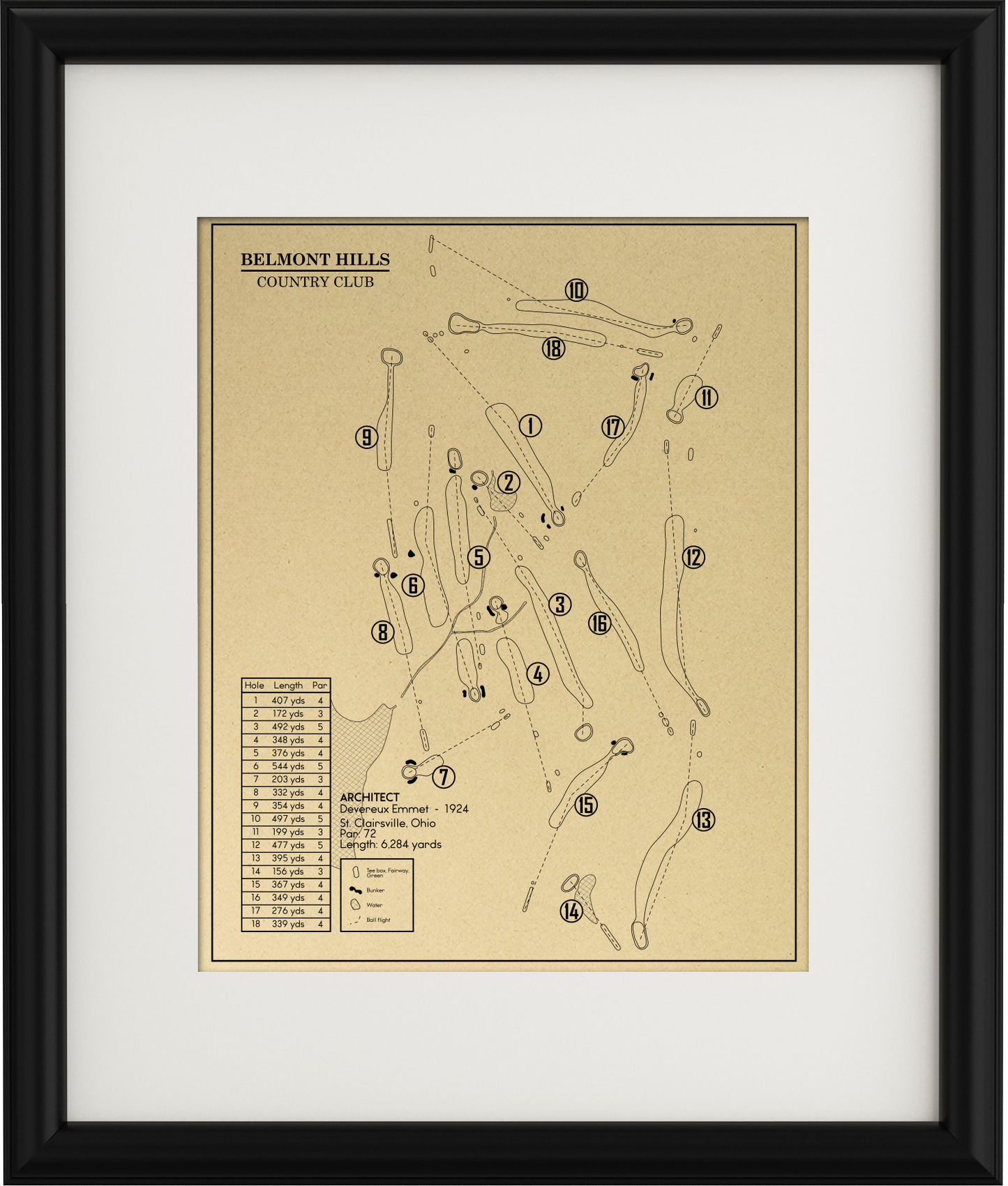 Belmont Hills Country Club Outline (Print)