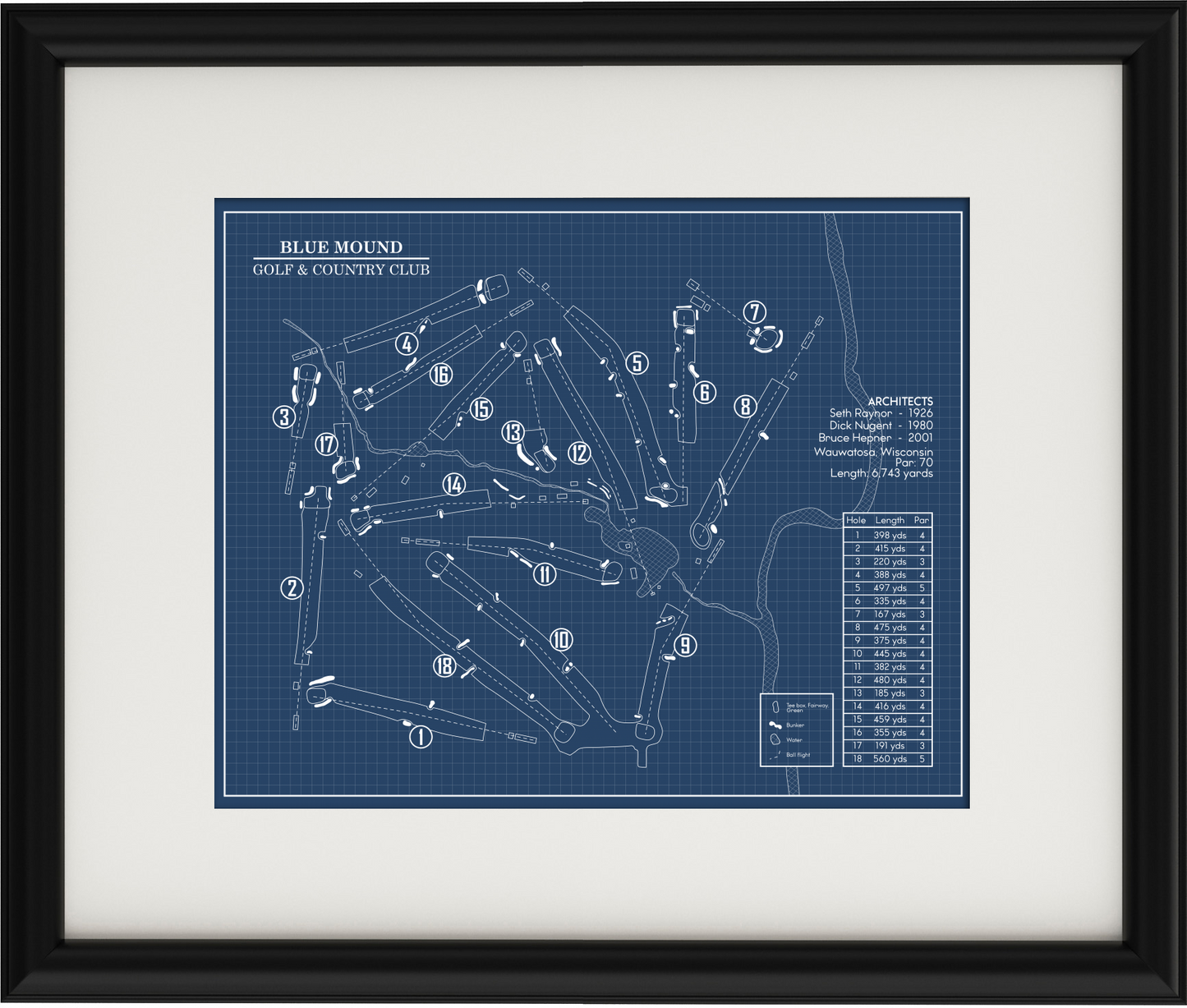 Blue Mound Golf & Country Club Blueprint (Print)