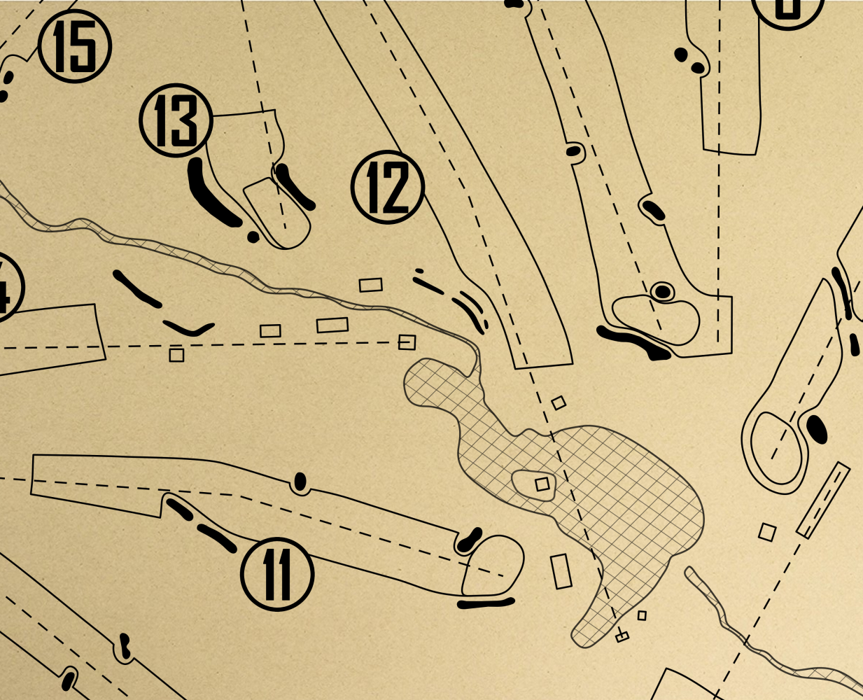 Blue Mound Golf & Country Club Outline (Print)