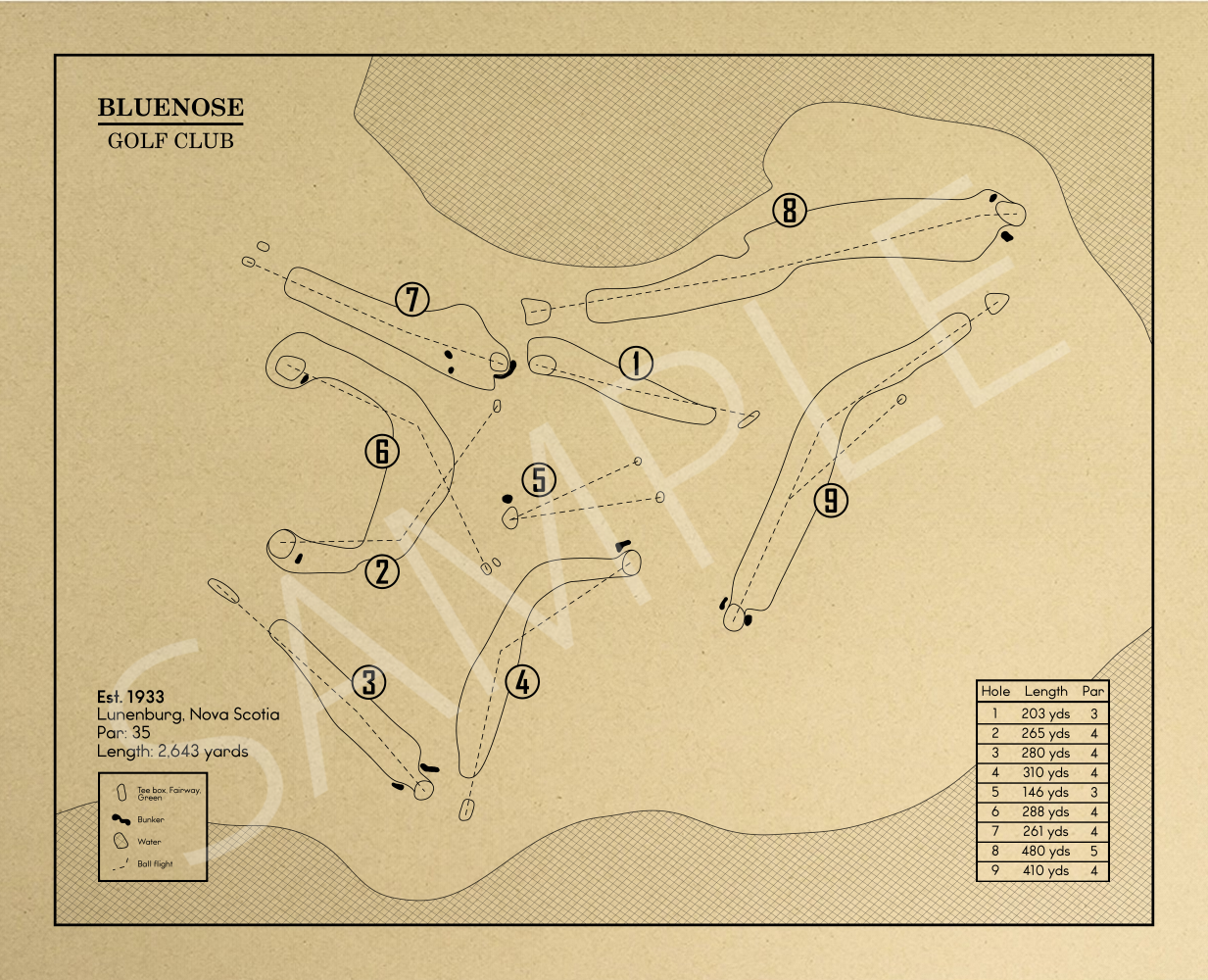 Bluenose Golf Club Outline (Print)