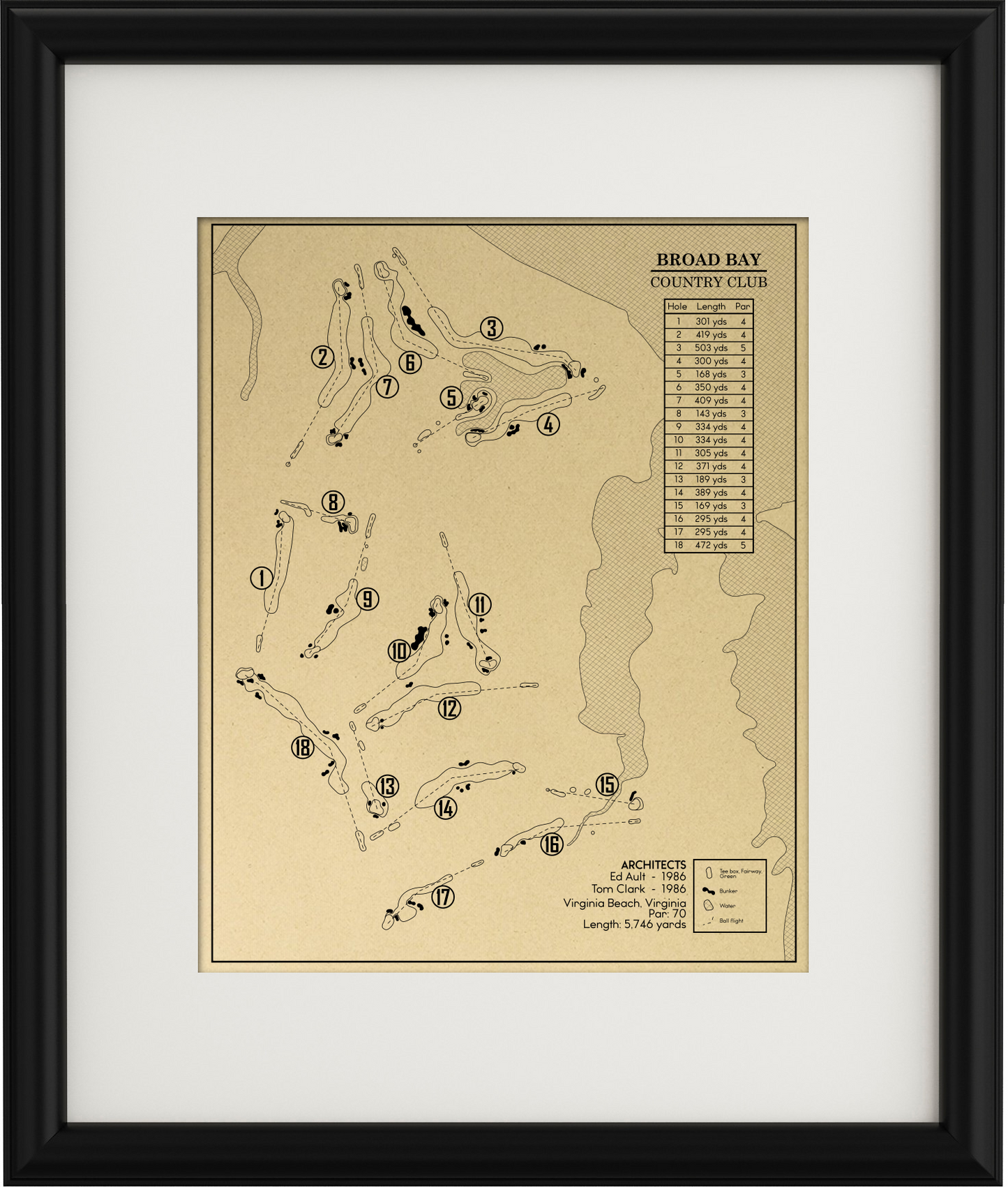 Broad Bay Country Club Outline (Print)