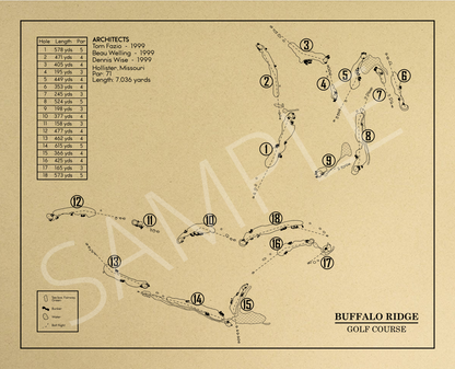 Buffalo Ridge Golf Course Outline (Print)