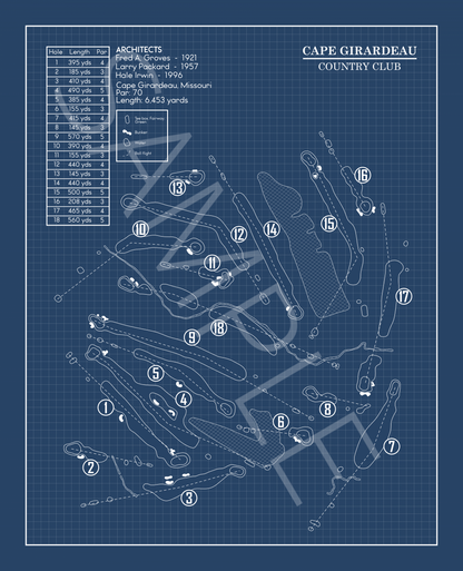 Cape Girardeau Country Club Blueprint (Print)
