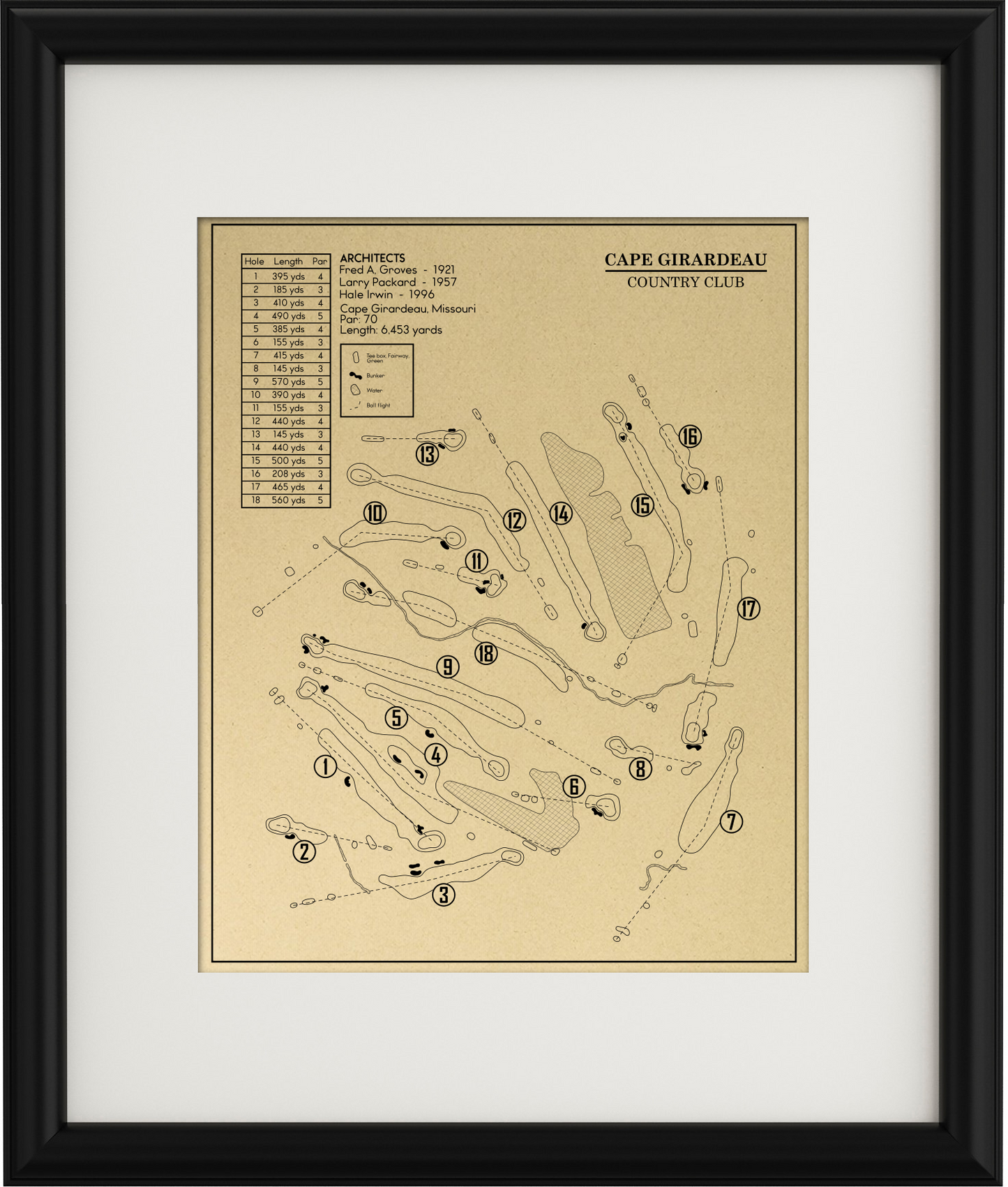 Cape Girardeau Country Club Outline (Print)