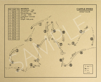 Castle Pines Golf Club Outline (Print)