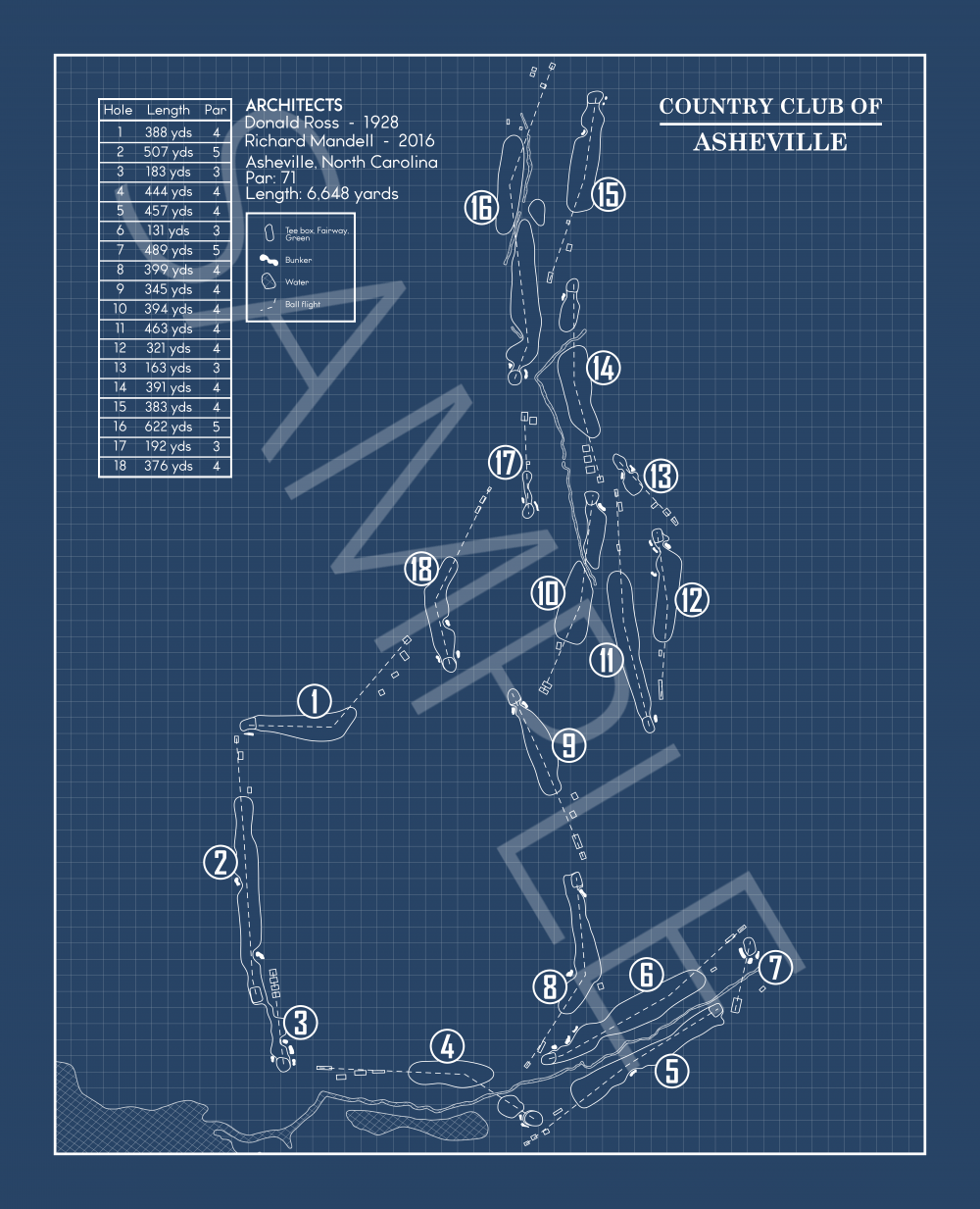Country Club of Asheville Blueprint (Print)