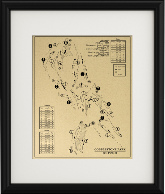 Cobblestone Park Golf Club Outline (Print)