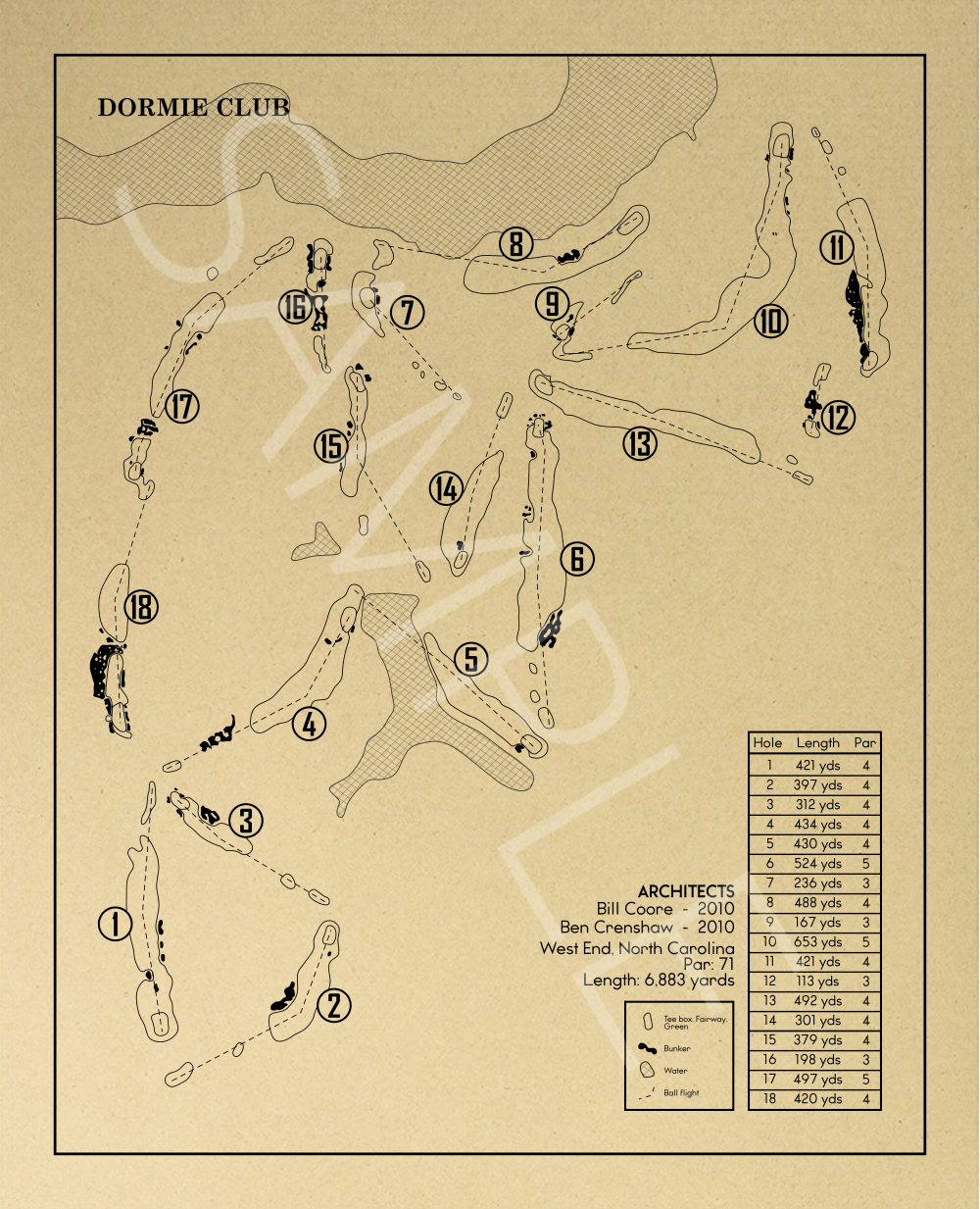 Dinosaur Mountain Course at Gold Canyon Outline (Print)