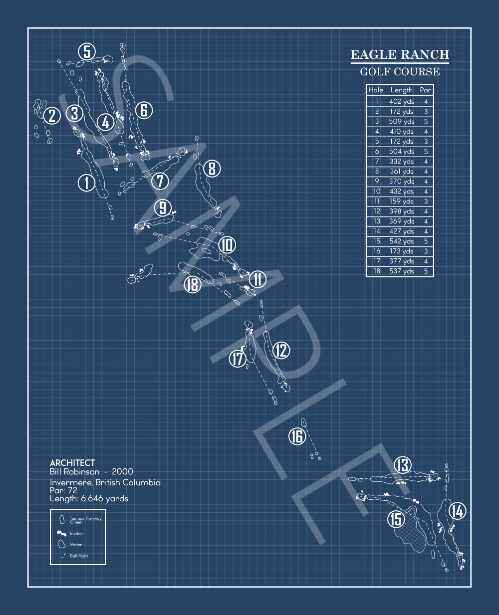 Eagle Ranch Golf Course Blueprint (Print) GolfBlueprints