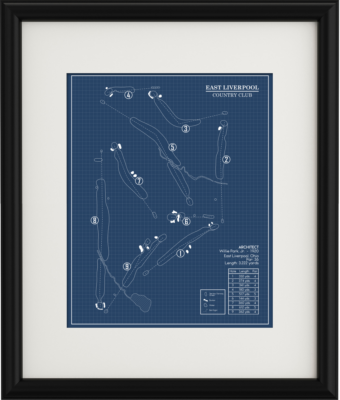 East Liverpool Country Club Blueprint (Print)