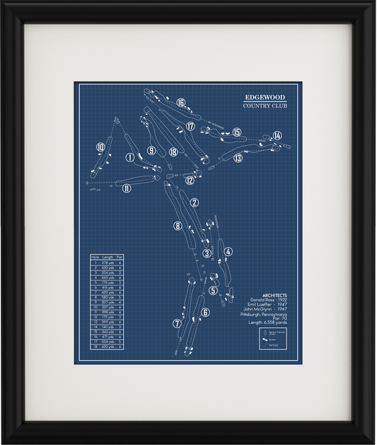 Edgewood Country Club Blueprint (Print)