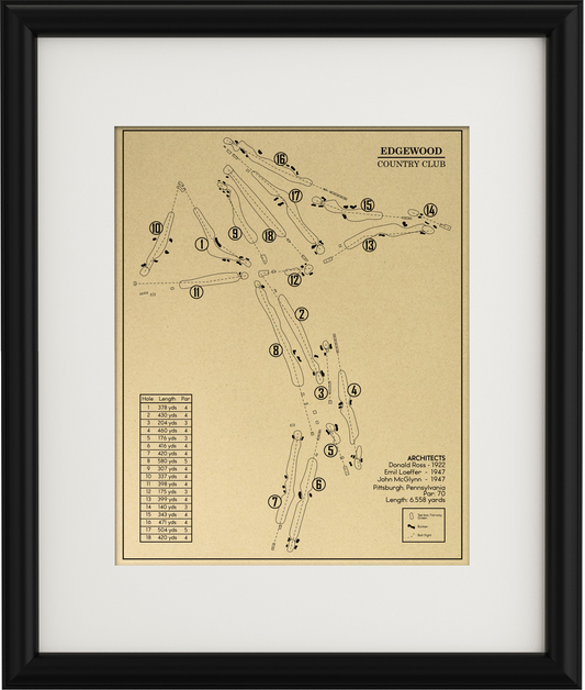 Edgewood Country Club Outline (Print)