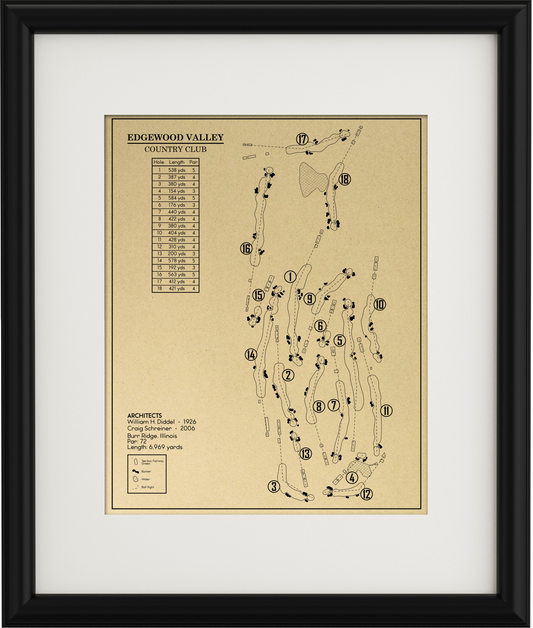 Edgewood Valley Country Club Outline (Print)