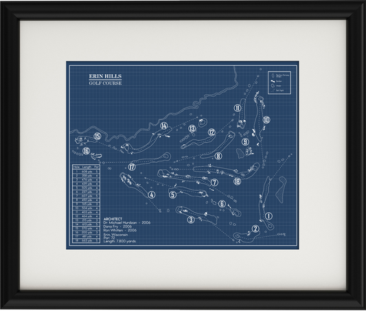 Erin Hills Golf Course Blueprint (Print)