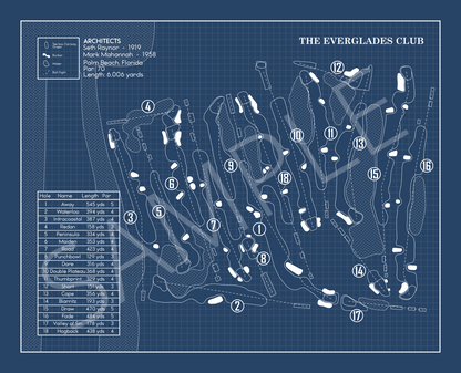 The Everglades Club Blueprint (Print)