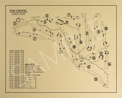 Fox Chapel Golf Club Outline (Print)