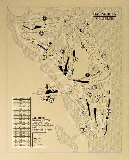 Gasparilla Golf Club Outline (Print)