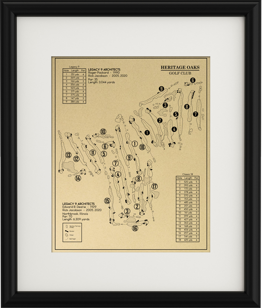 Heritage Oaks Golf Club Outline (Print)