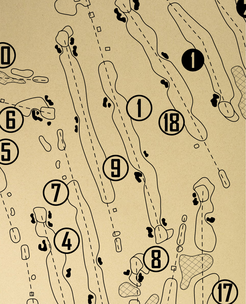 Heritage Oaks Golf Club Outline (Print)