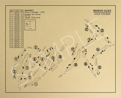 Heron Glen Golf Course Outline (Print)
