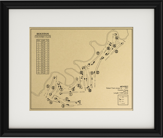 Houston Country Club Outline (Print)