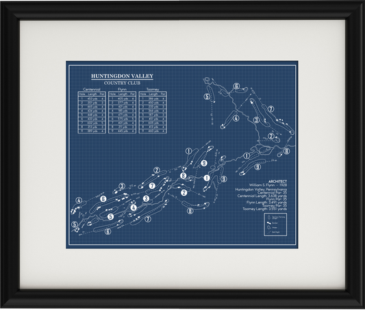 Huntingdon Valley Country Club Blueprint (Print)