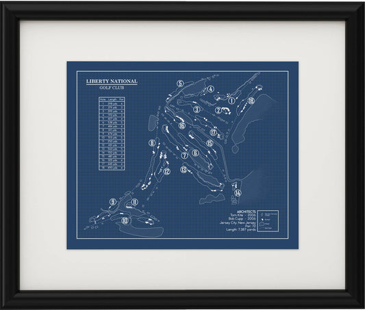 Liberty National Golf Club Blueprint (Print)