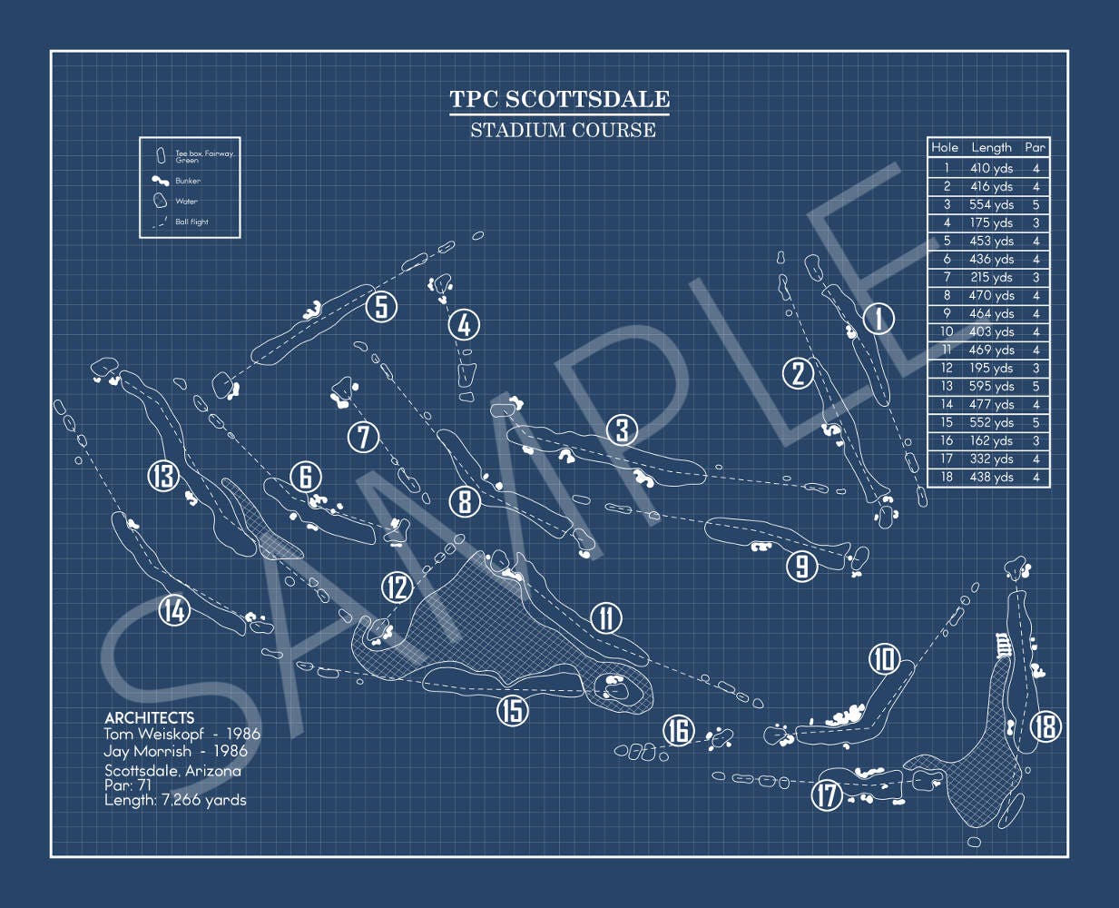 TPC Scottsdale Stadium Course Blueprint (Print)