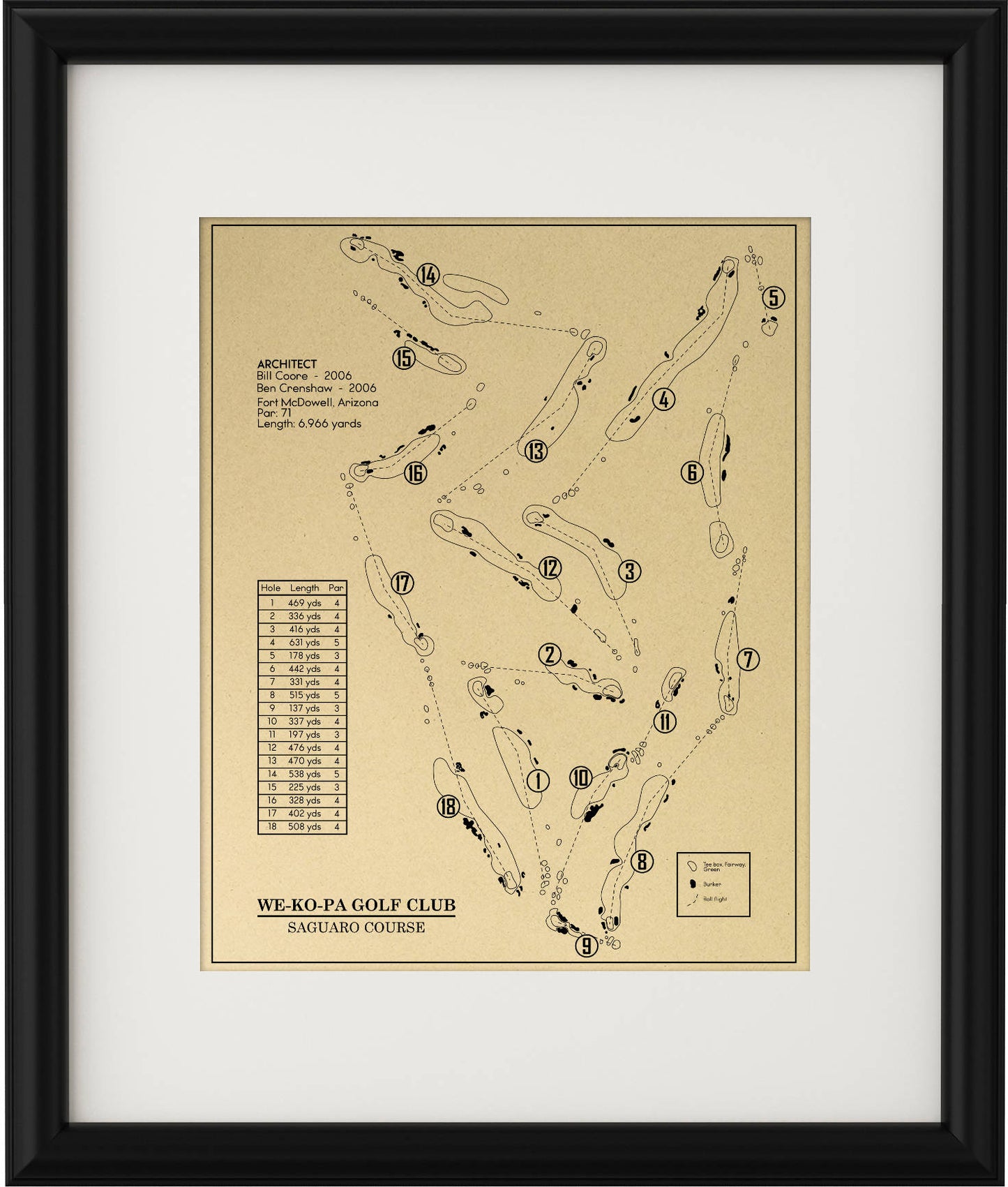 We-Ko-Pa Golf Club - Saguaro Course Outline (Print)