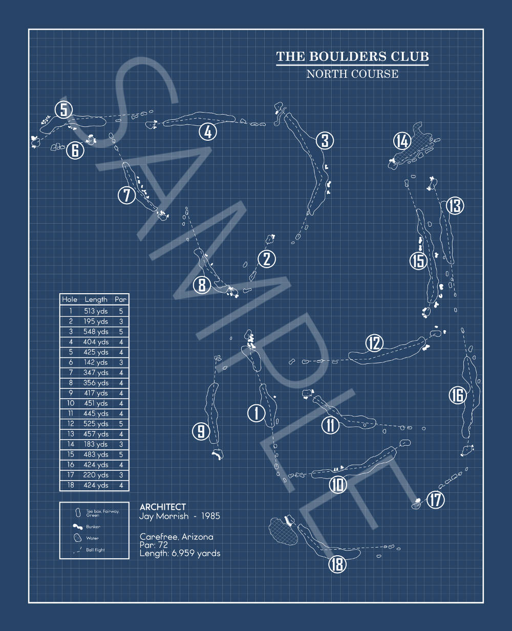 The Boulders Club North Course Blueprint (Print)