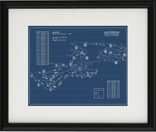 Las Positas Golf Course Blueprint (Print)