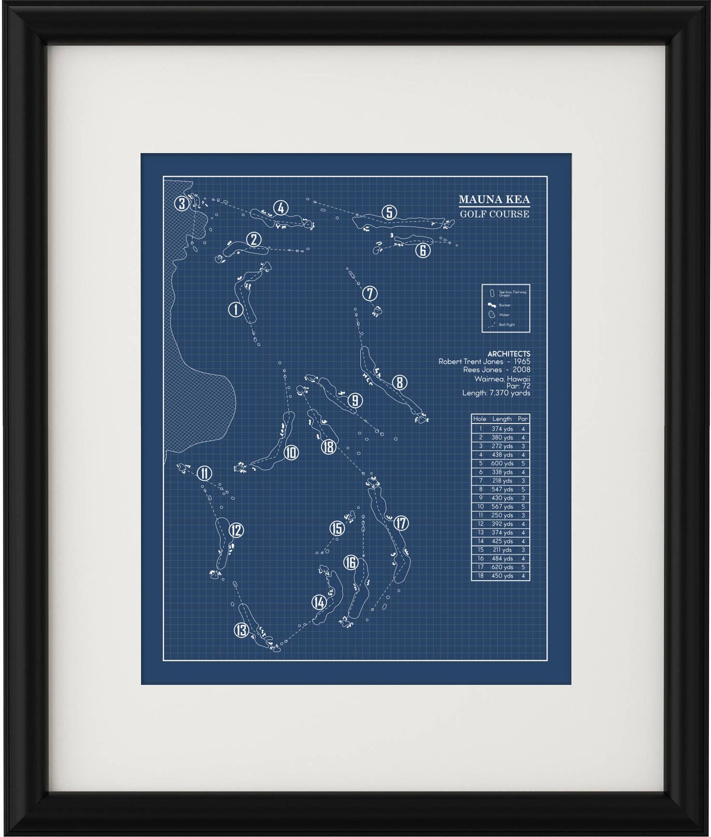 Mauna Kea Golf Course Blueprint (Print)