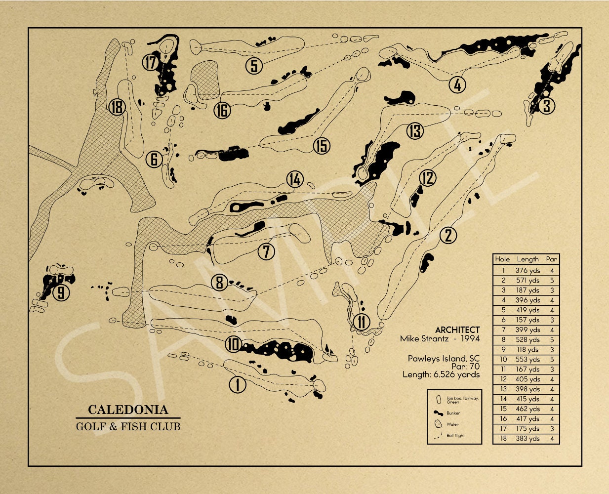 Caledonia Golf & Fish Club Outline (Print)