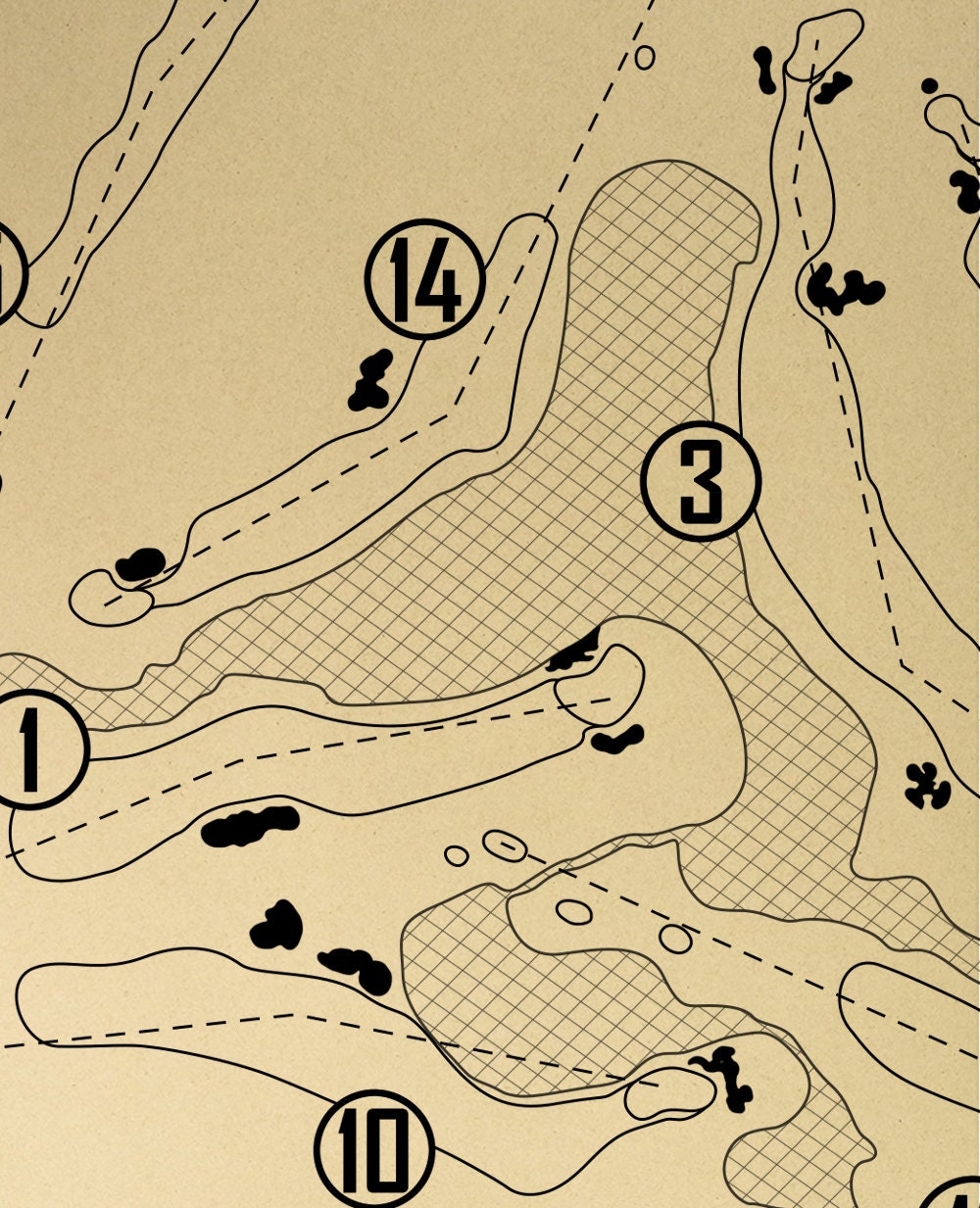 Edgewood Tahoe Golf Course Outline (Print)