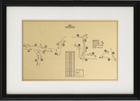 TPC Southwind Golf Course Outline (Print)